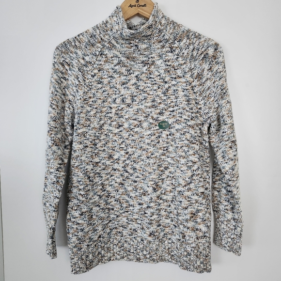 L.L. Bean Sweaters - L.L. BEAN Women's Cotton Ragg Funnel Neck Pullover Knit Sweater‎ Medium NEW Cozy